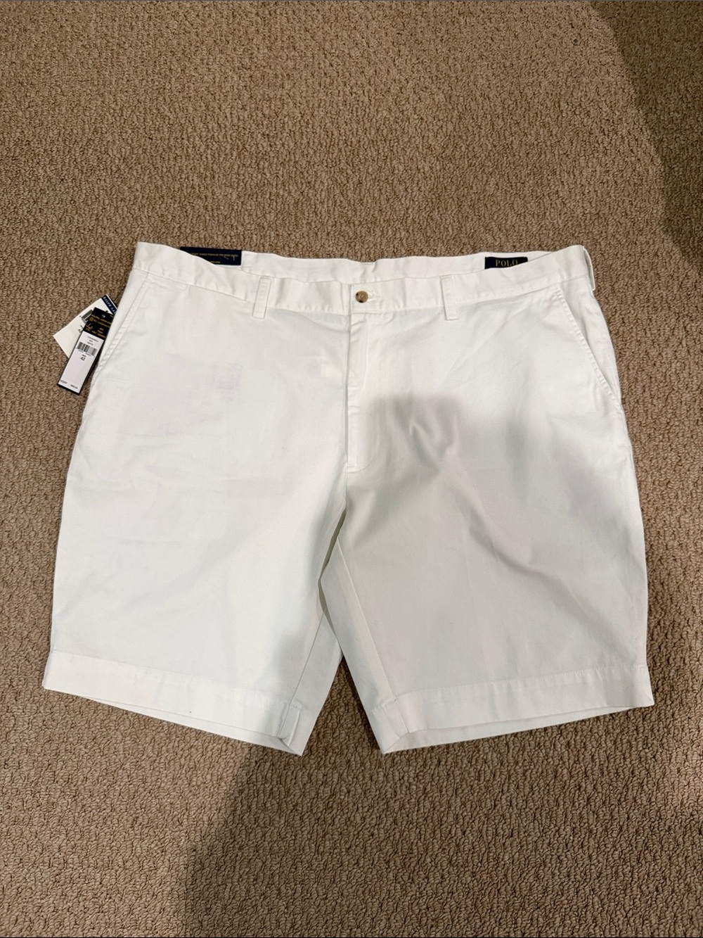 Polo by Ralph Lauren Men's White Flat-Front Cotton Shorts